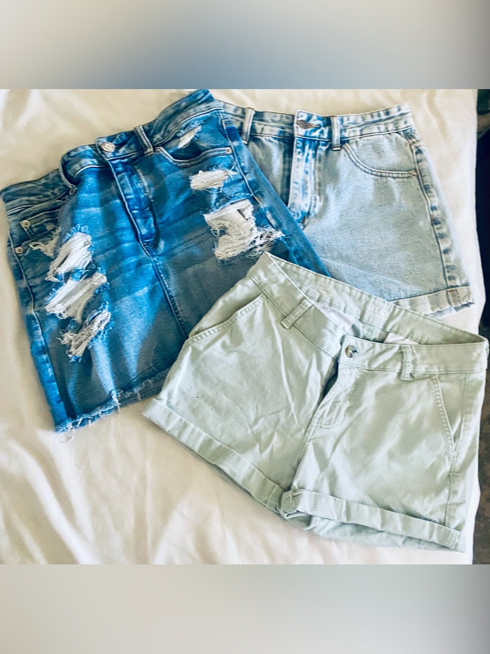 Women’s Cotton Bundle of 2 pairs of Shorts and one Jean Skirt